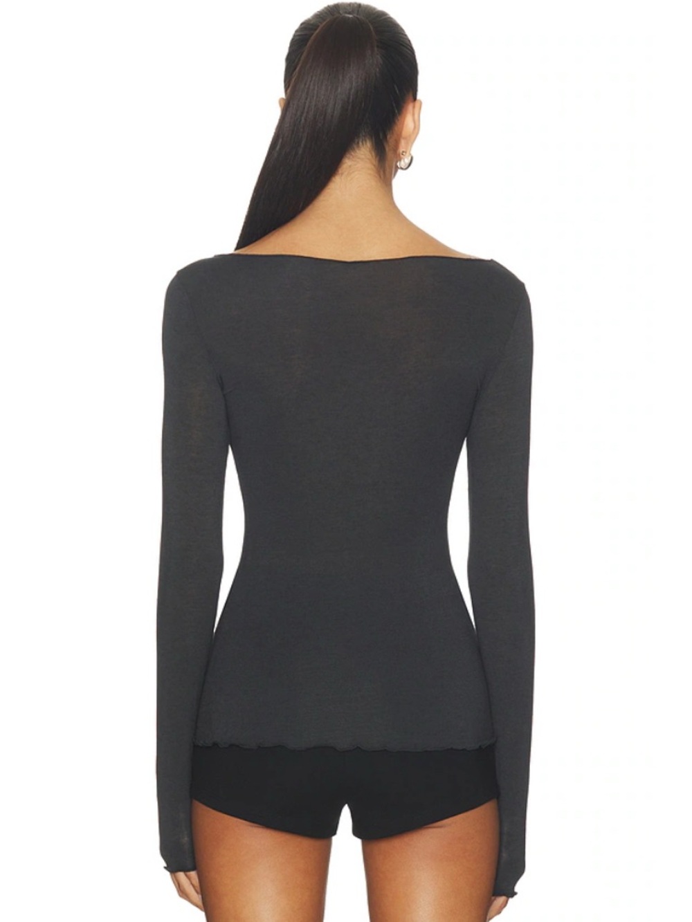 SKIMS Sheer Modal Long Sleeve T-Shirt XS - Picture 6 of 11